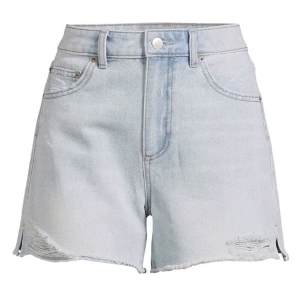 2/$15 NWT No Boundaries Destructed Midi Shorts Juniors Size: 11 Light Blue Wash